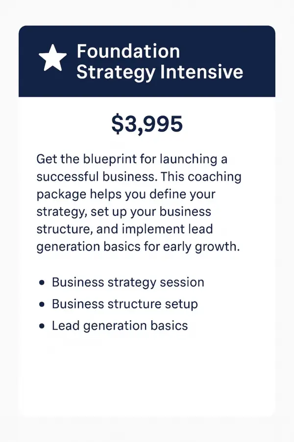 Tier 1: Foundation Strategy Intensive